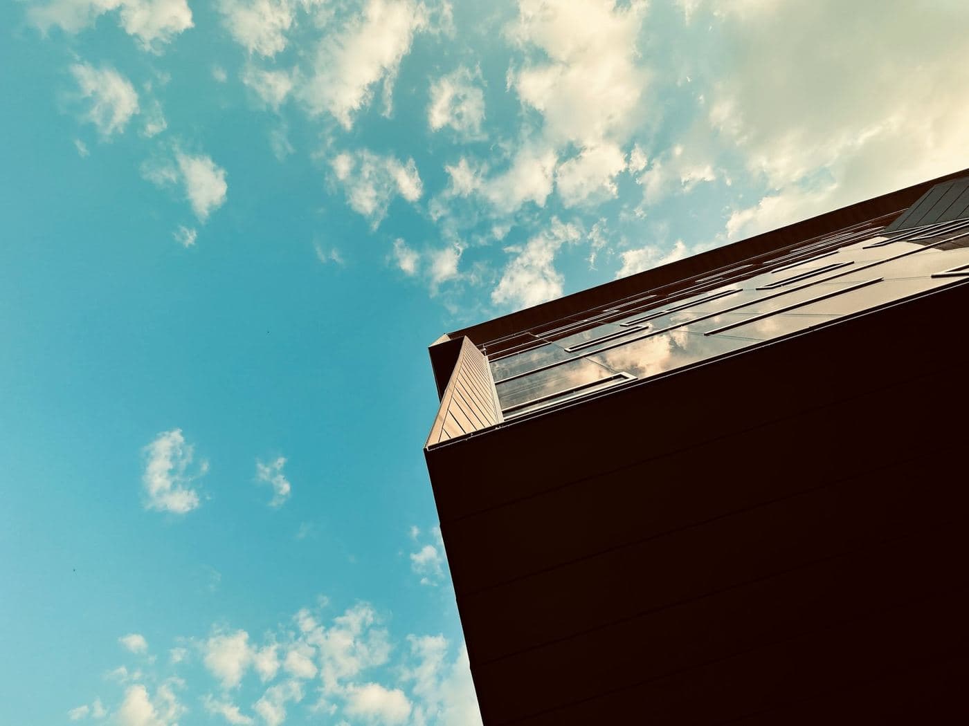 A building in Waterloo against a blue sky